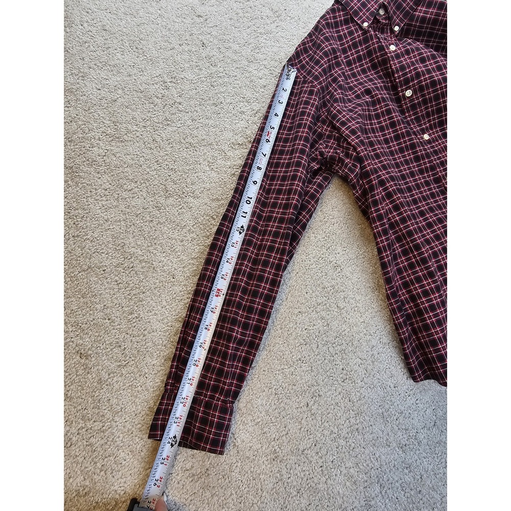 Polo Ralph Lauren Red Plaid Button Down Shirt Men's Medium 100% Cotton Classic - Picture 9 of 11